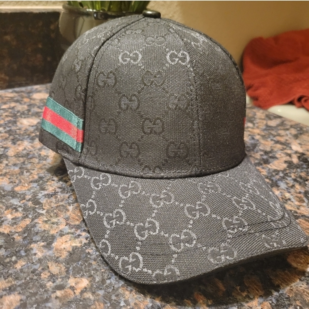 Gucci Black Monogram Baseball Cap - Picture 3 of 9